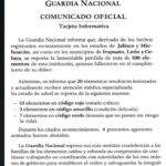 Informa GN bajas tras enfrentamientos de este fin de semana